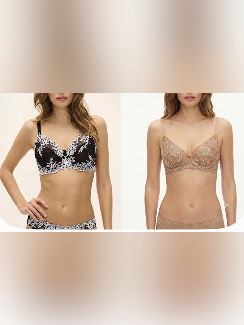 La Perla & Wacoal Luxury Lace Underwire Bra Bundle Sz 34C (2-Piece Set)